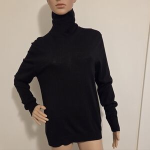 Cos Black Roll Neck 100% Wool Sweater